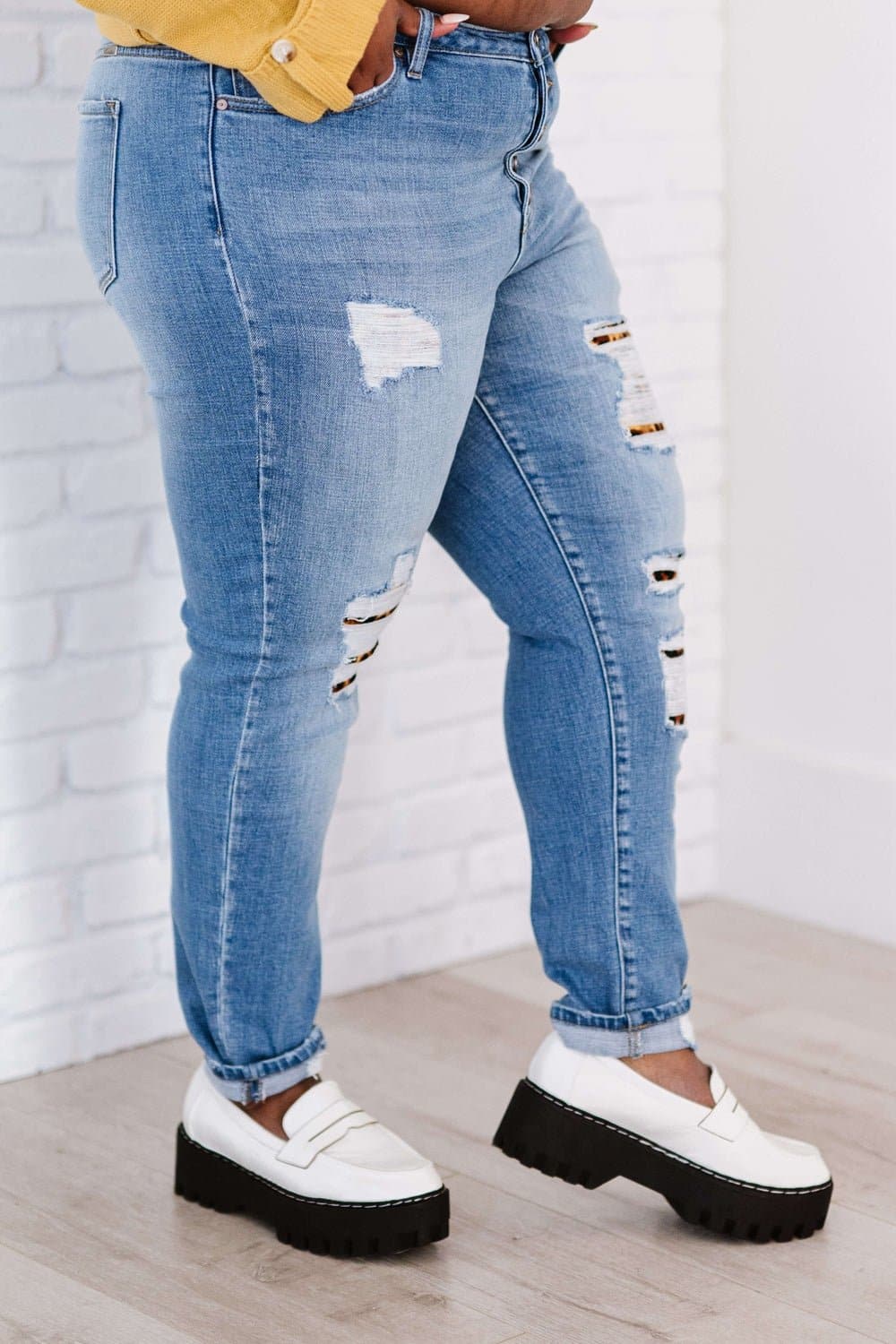 Kancan Untamed Full Size Run Leopard Lined Skinny Jeans - Love culture store