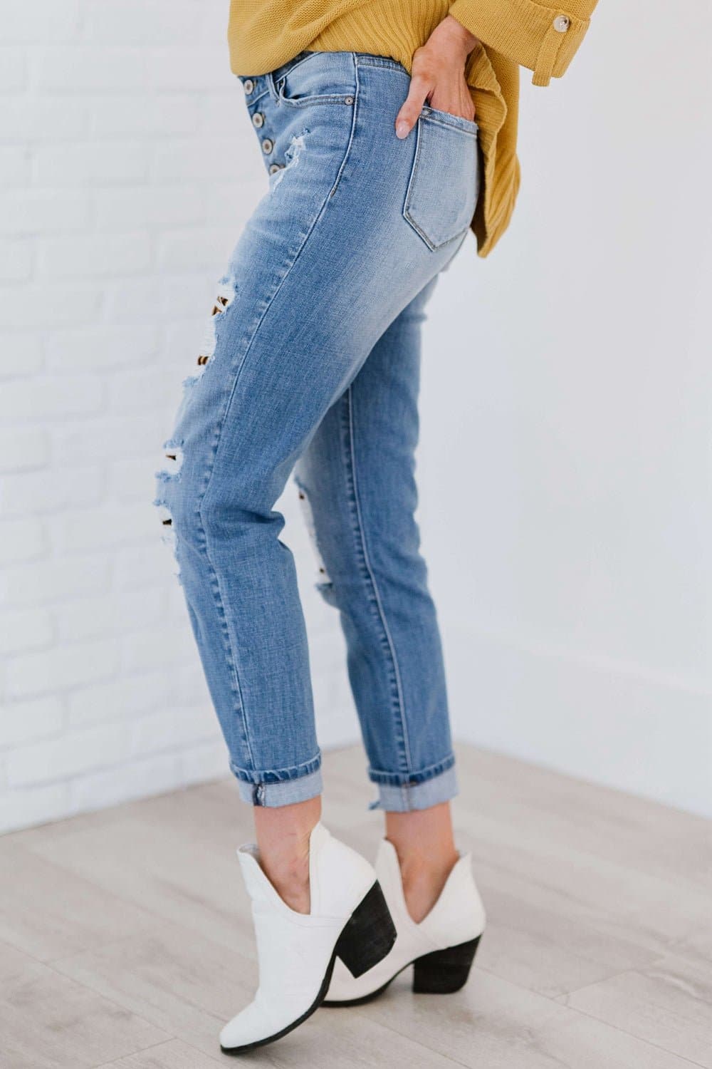 Kancan Untamed Full Size Run Leopard Lined Skinny Jeans - Love culture store