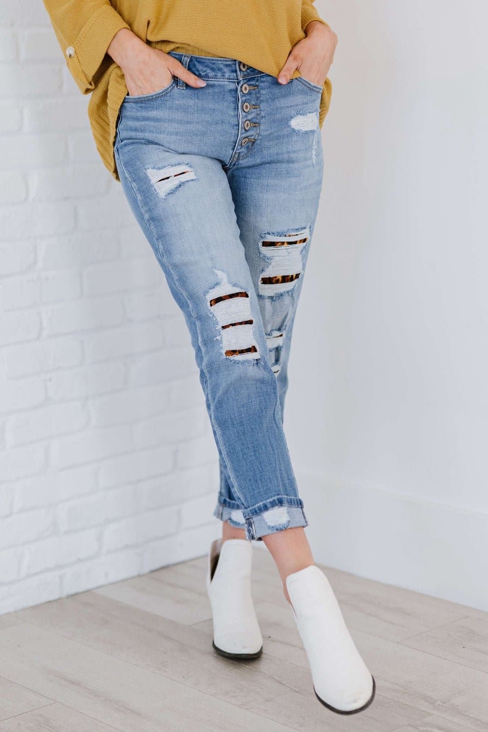 Kancan Untamed Full Size Run Leopard Lined Skinny Jeans - Love culture store