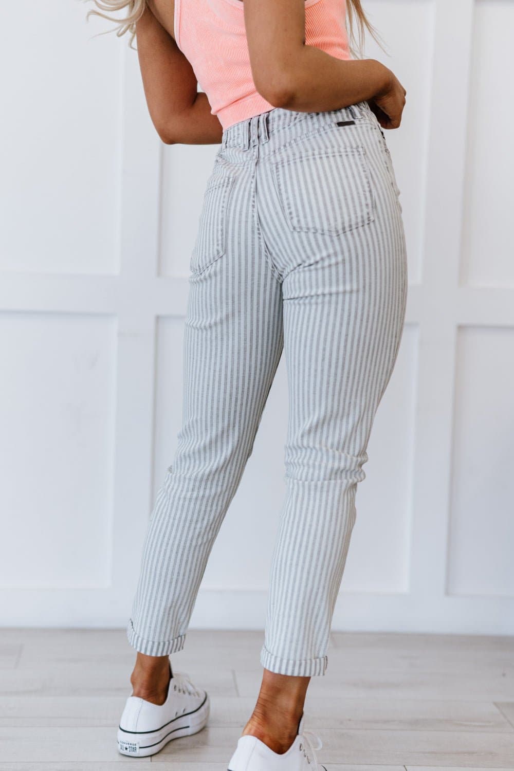 Kancan Valentina Pinstripe Mom Jeans - Love culture store