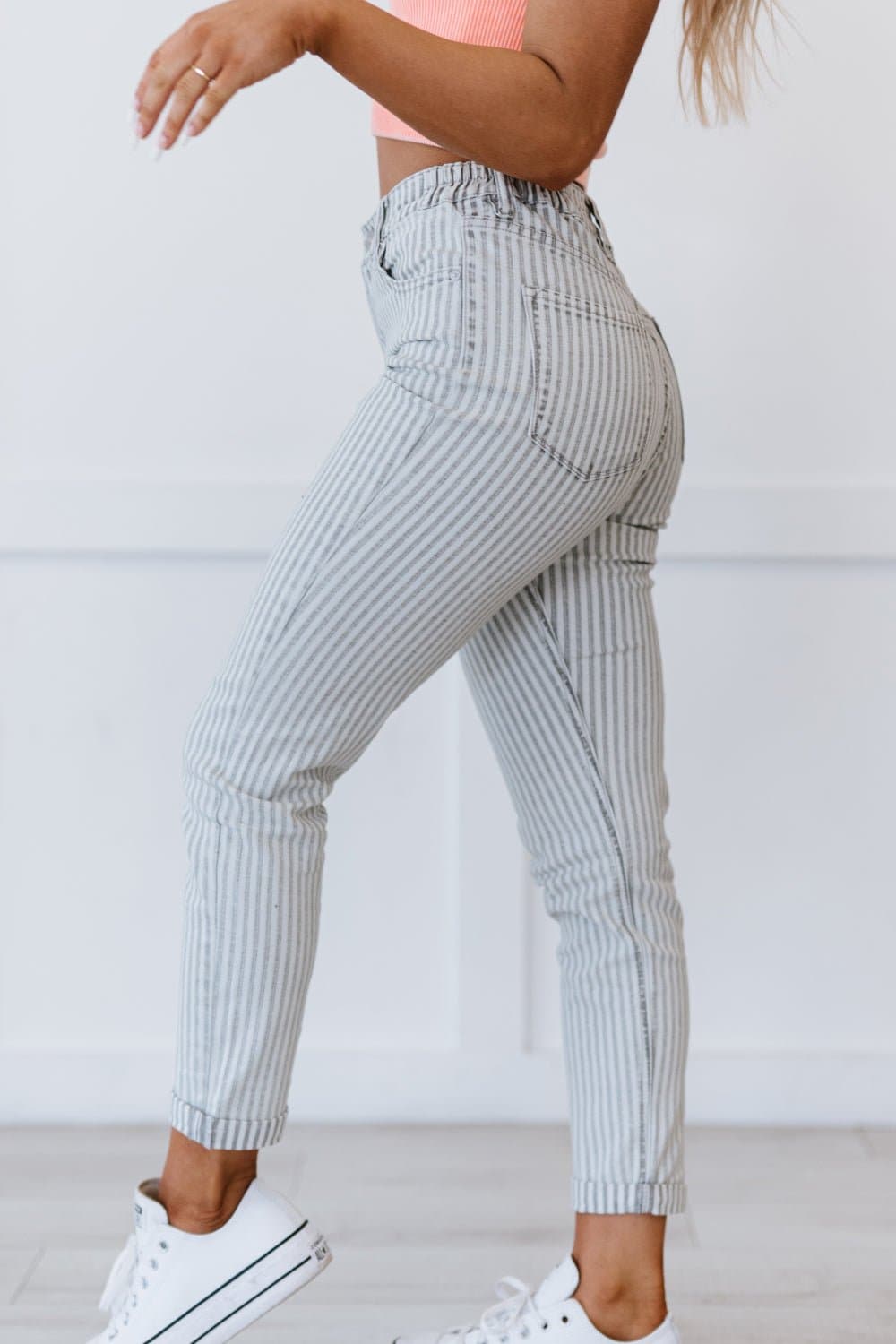 Kancan Valentina Pinstripe Mom Jeans - Love culture store