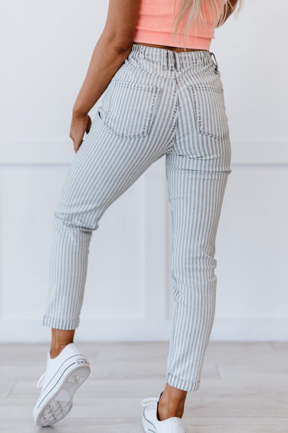 Kancan Valentina Pinstripe Mom Jeans - Love culture store