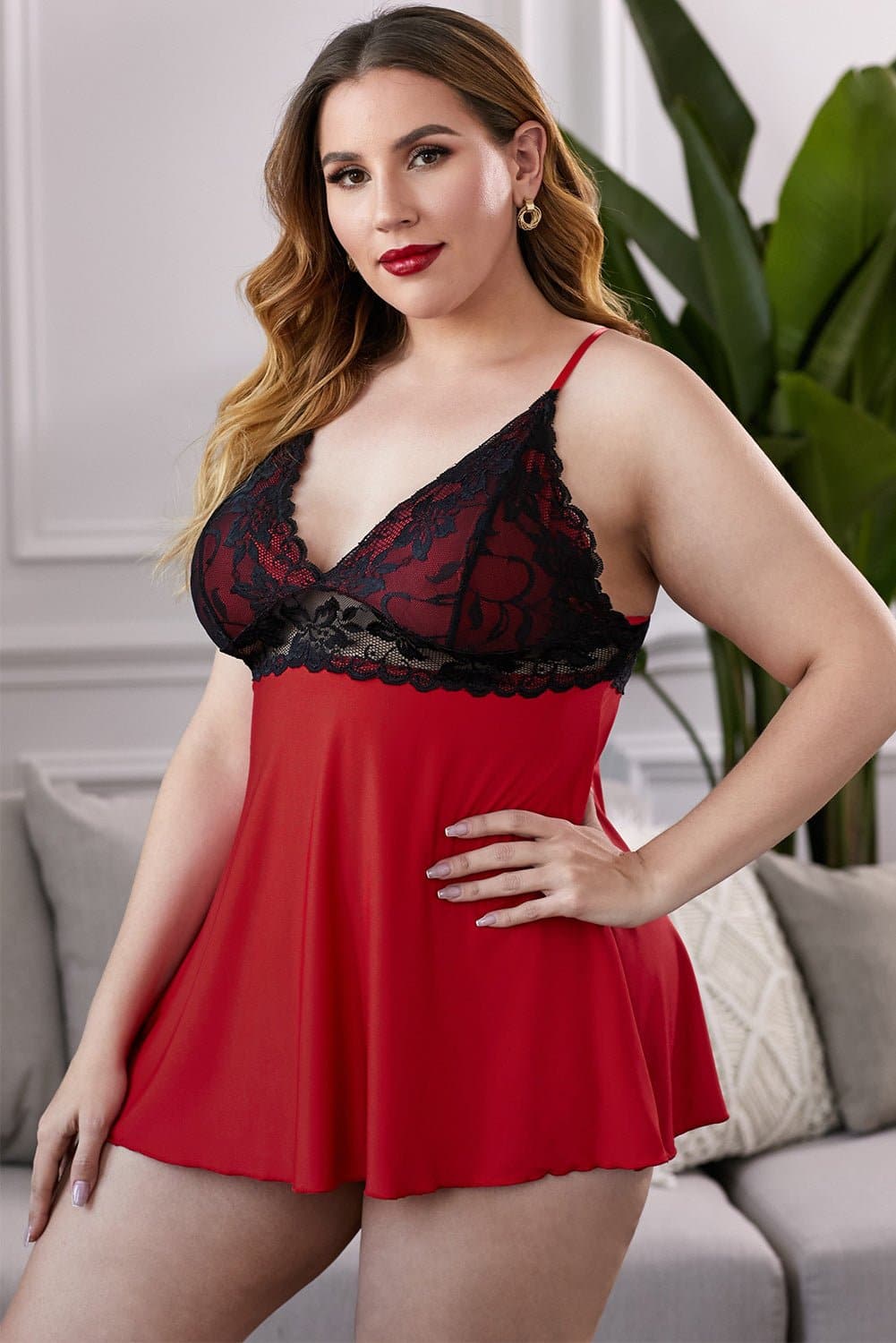 Lace See-Through Plus Size Chemise - Love culture store
