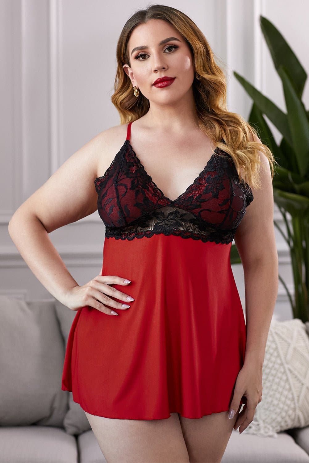 Lace See-Through Plus Size Chemise - Love culture store
