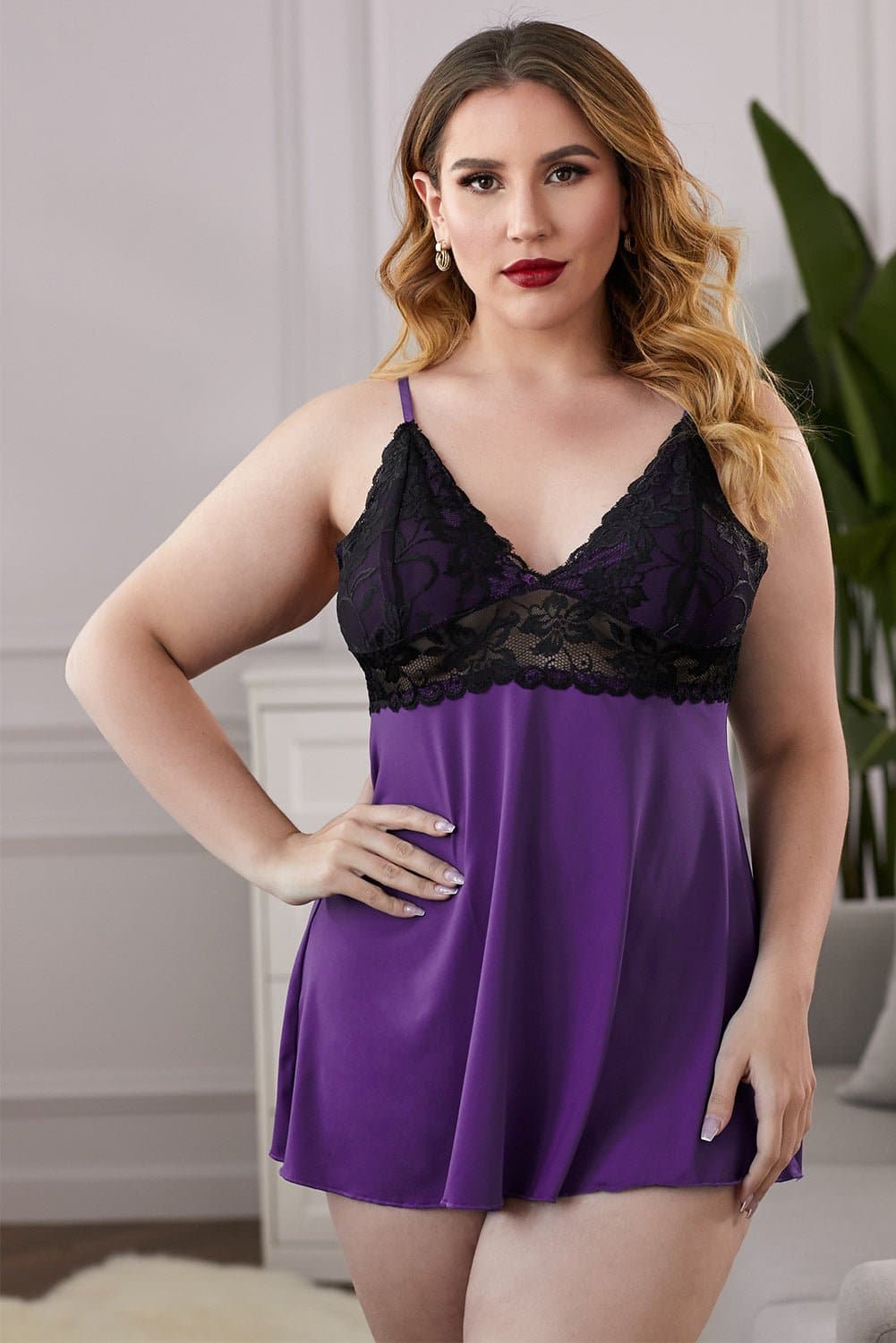 Lace See-Through Plus Size Chemise - Love culture store