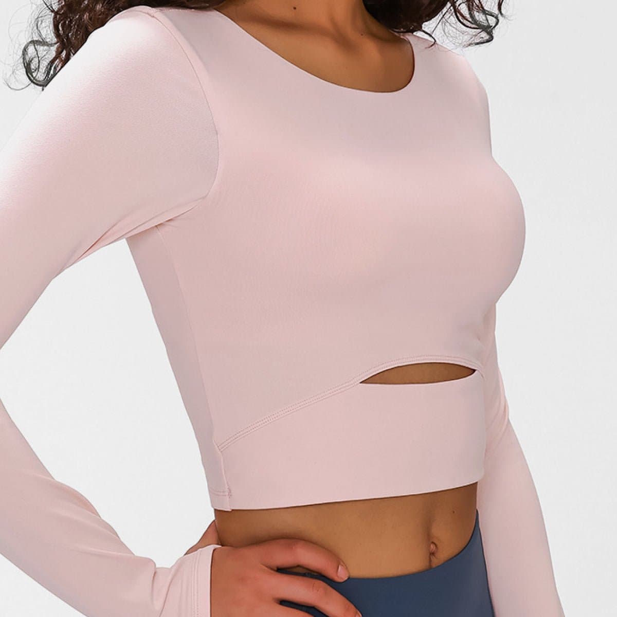 Long Sleeve Cropped Top With Sports Strap - Love culture store