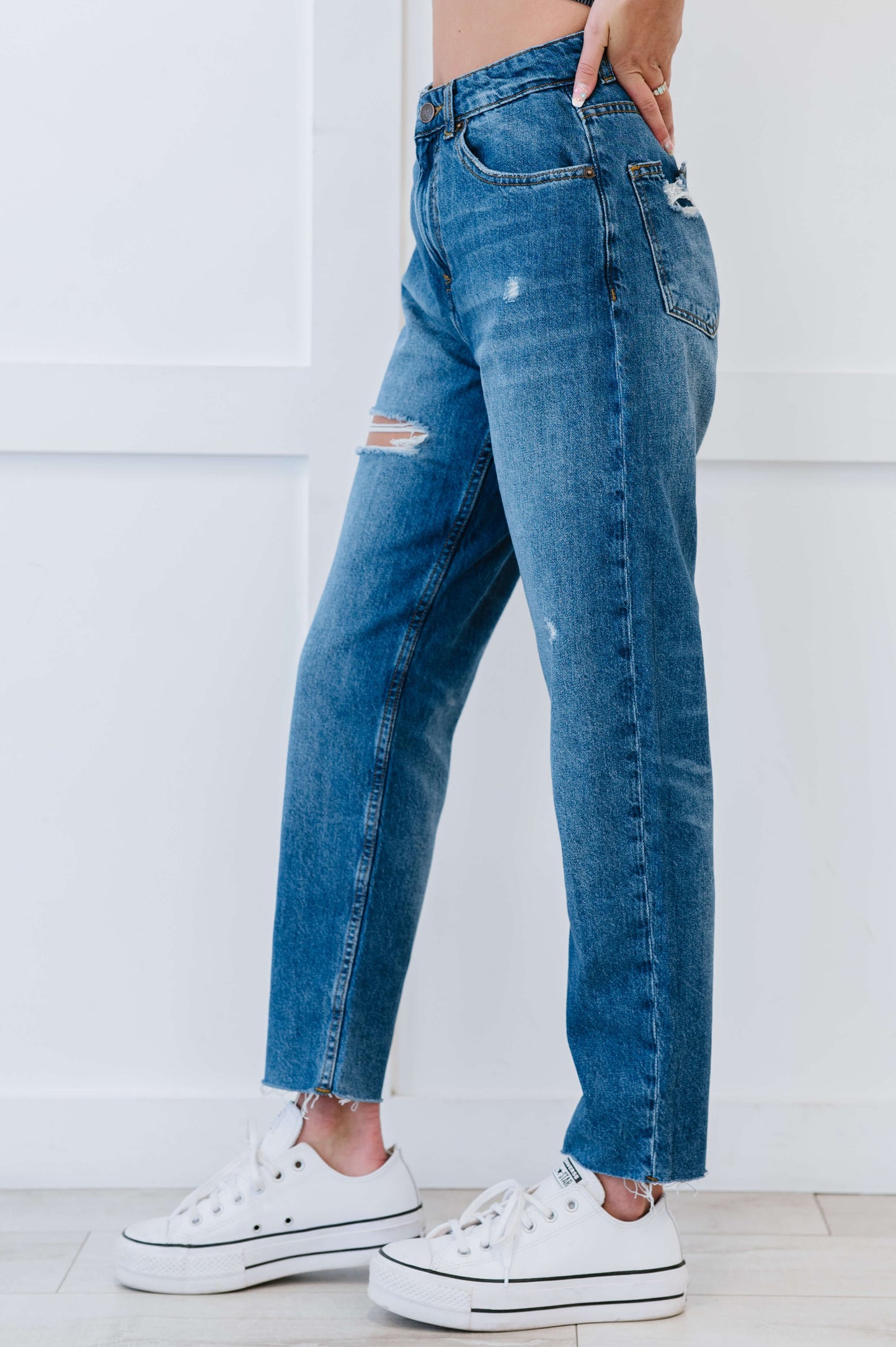 Muselooks Distressed High Waist Boyfriend Jeans - Love culture store