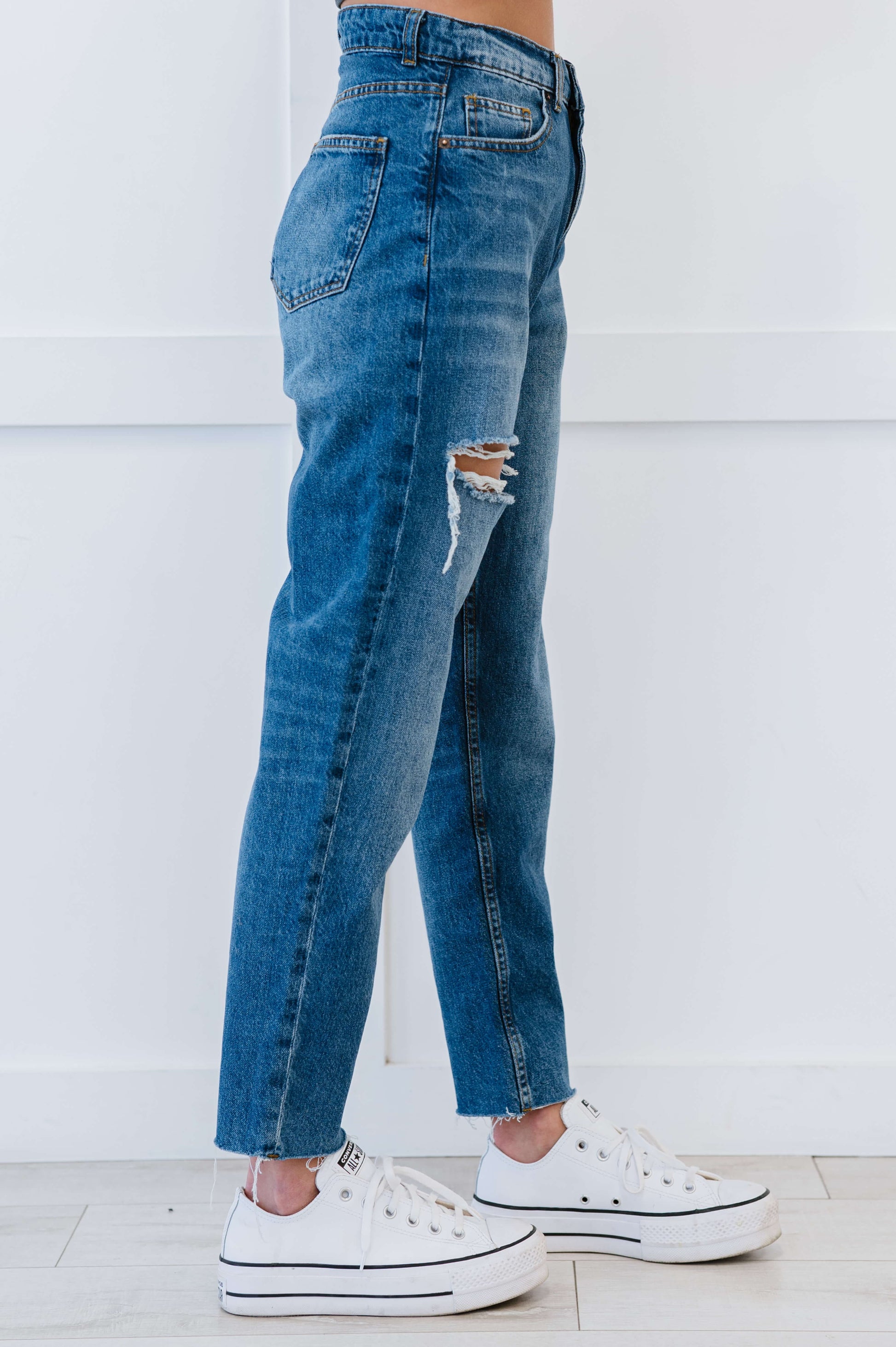 Muselooks Distressed High Waist Boyfriend Jeans - Love culture store