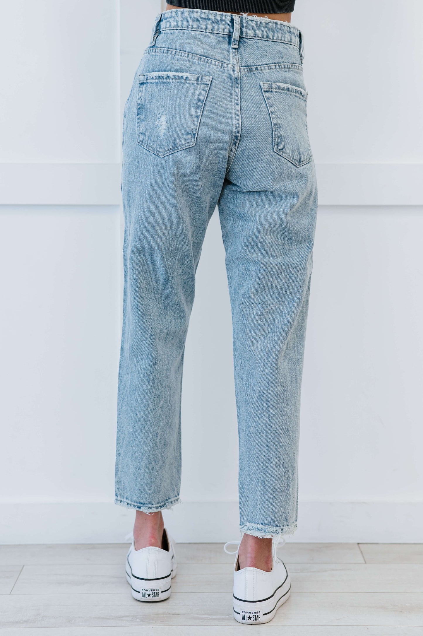 Muselooks Distressed High Waist Mom Jeans - Love culture store