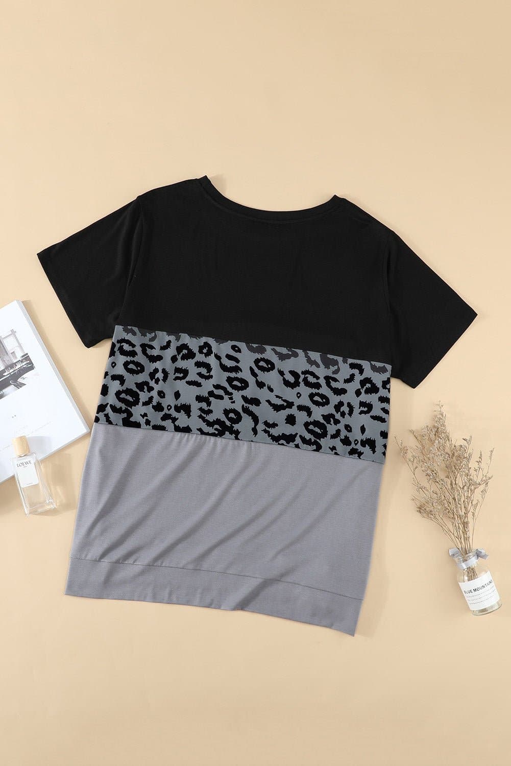 Plus Size Leopard Color Block T-Shirt - Love culture store