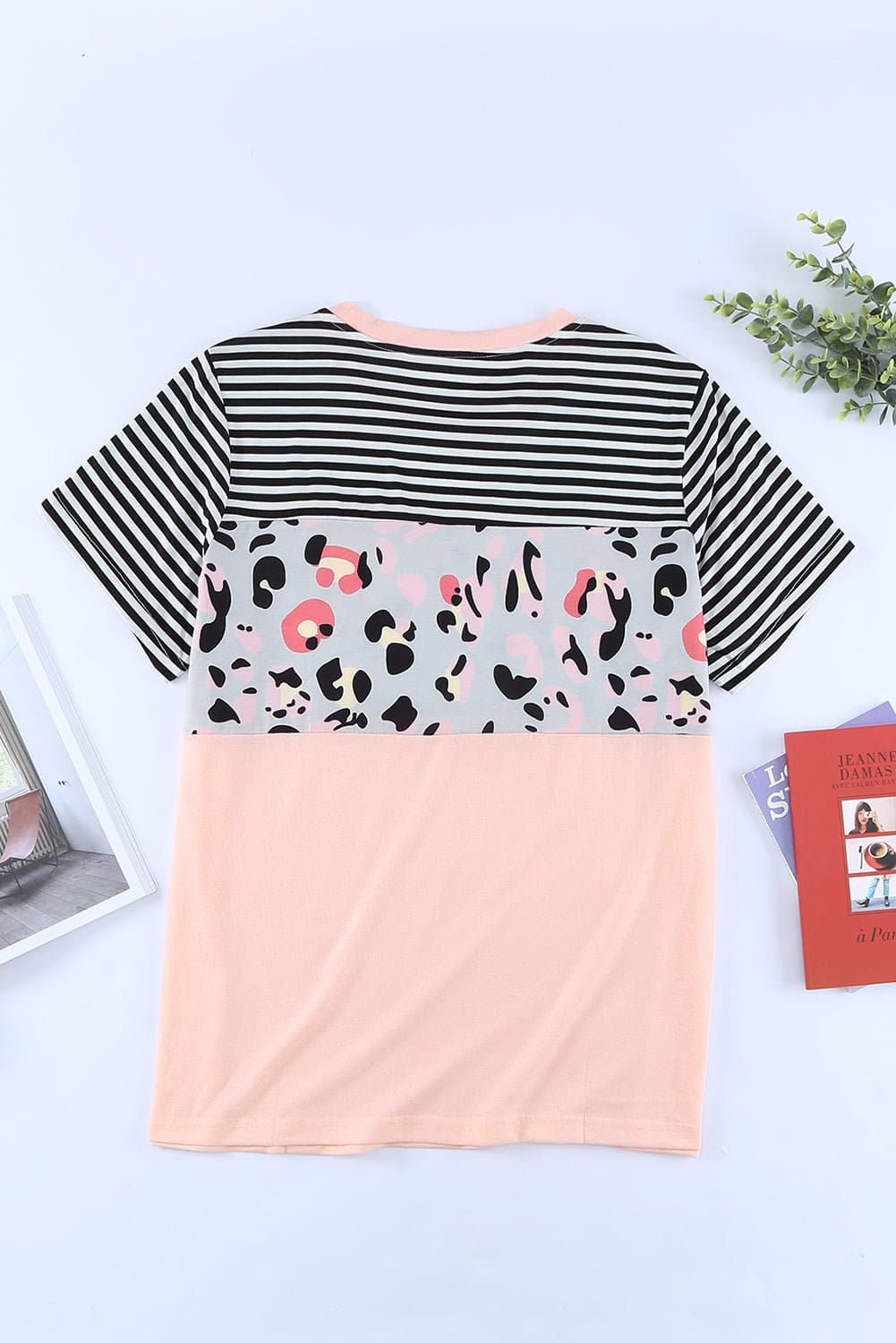 Plus Size Mixed Print Color Block T-Shirt - Love culture store