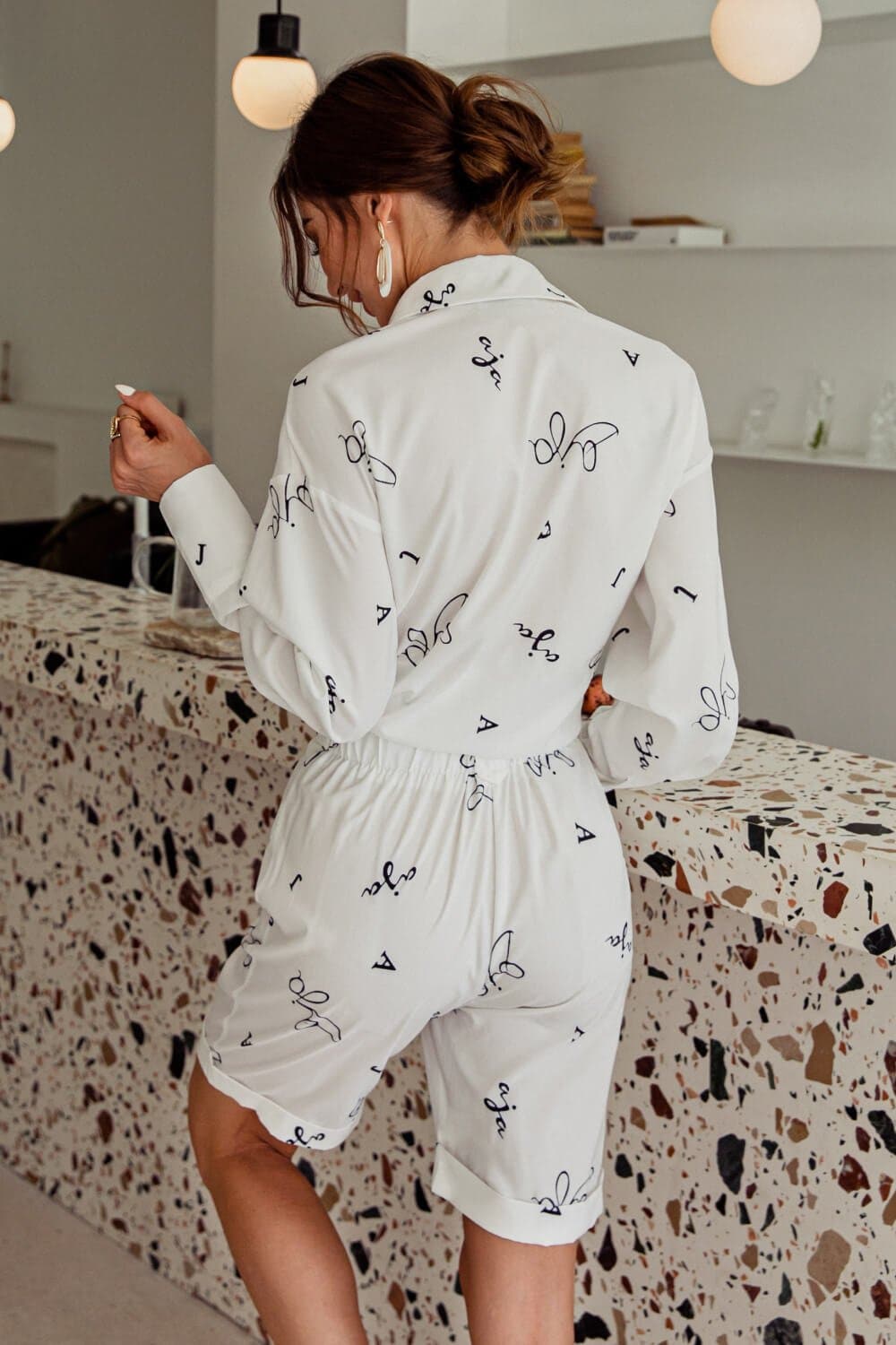 Printed Shirt and Cuffed Bermuda Shorts Set - Love culture store