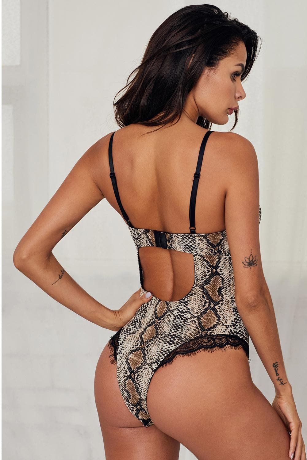 Spaghetti Strap Backless Leopard Printed Teddy - Love culture store