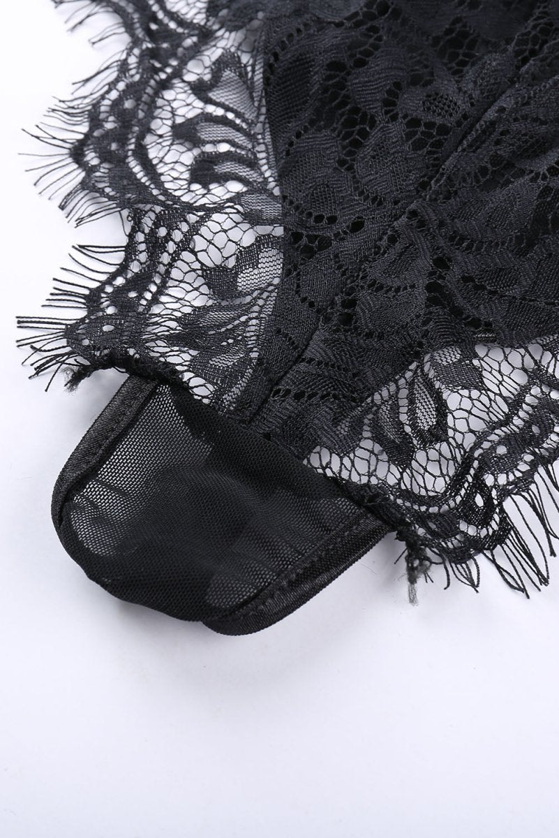 Spaghetti Straps Lace Mesh Bralette Set - Love Culture