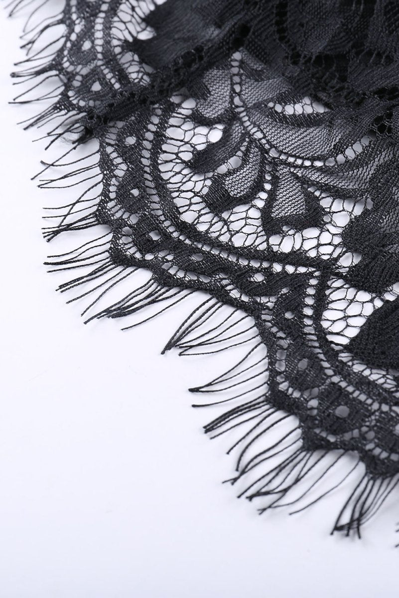 Spaghetti Straps Lace Mesh Bralette Set - Love Culture