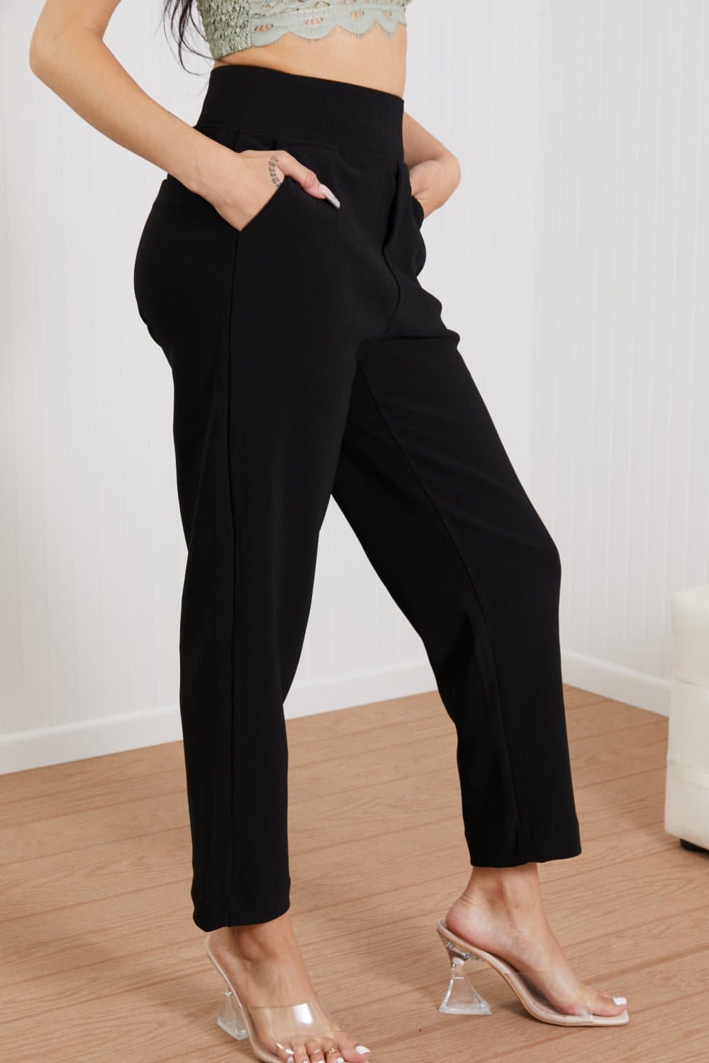 Zenana Always Classy Full Size Cropped Pants in Black - Love culture store