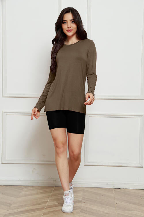 Basic Bae Full Size Round Neck Long Sleeve Top