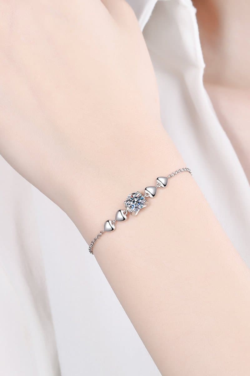 1 Carat Moissanite Heart Bracelet - Love Culture