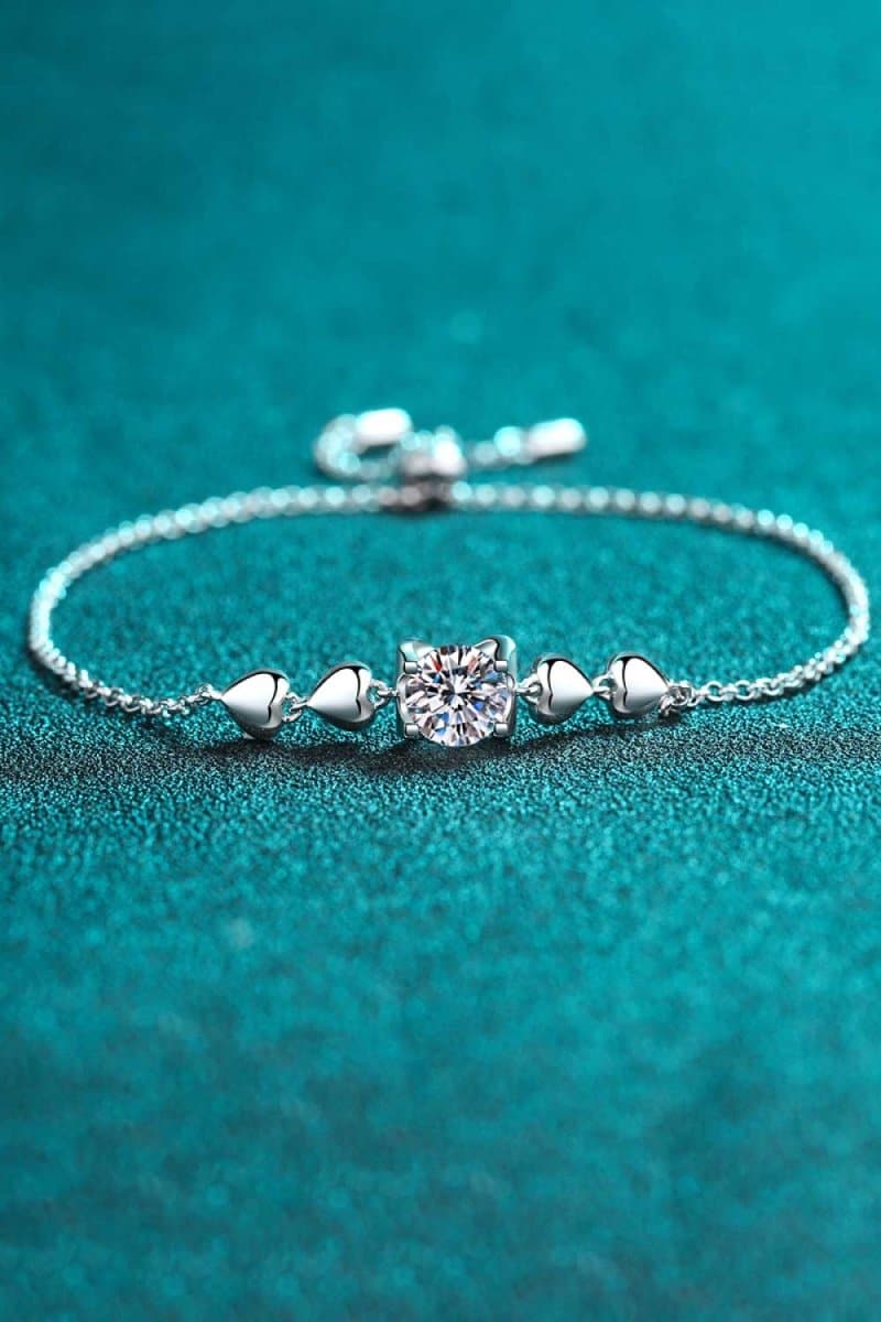 1 Carat Moissanite Heart Bracelet - Love Culture