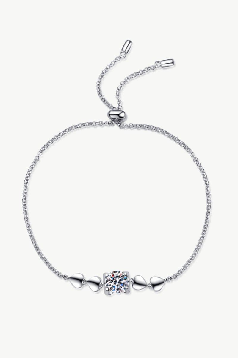 1 Carat Moissanite Heart Bracelet - Love Culture