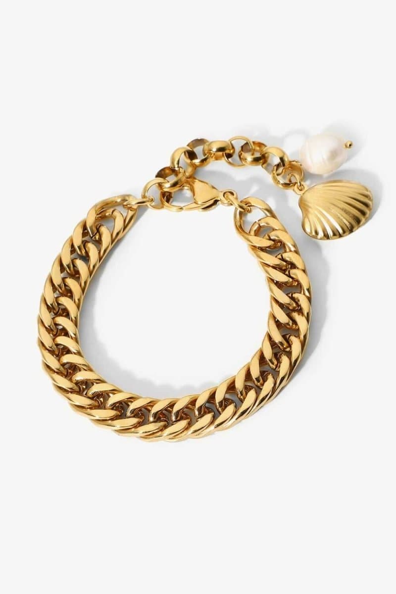 18K Gold-Plated Curb Chain Bracelet - Love Culture