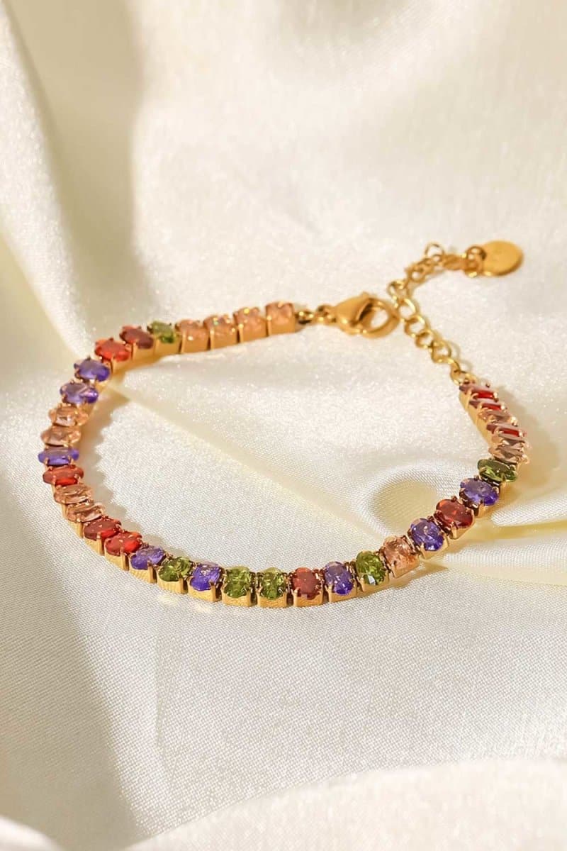 18K Gold Plated Multicolored Zircon Bracelet - Love Culture