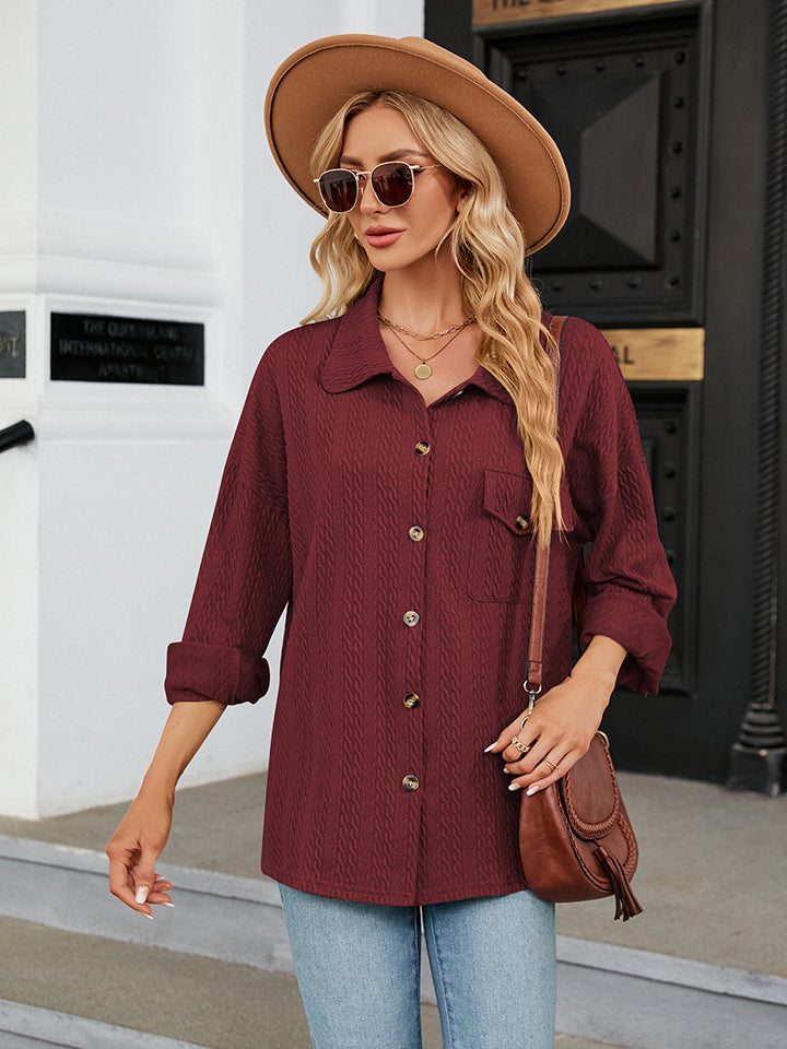 Collared Neck Buttoned Shirt