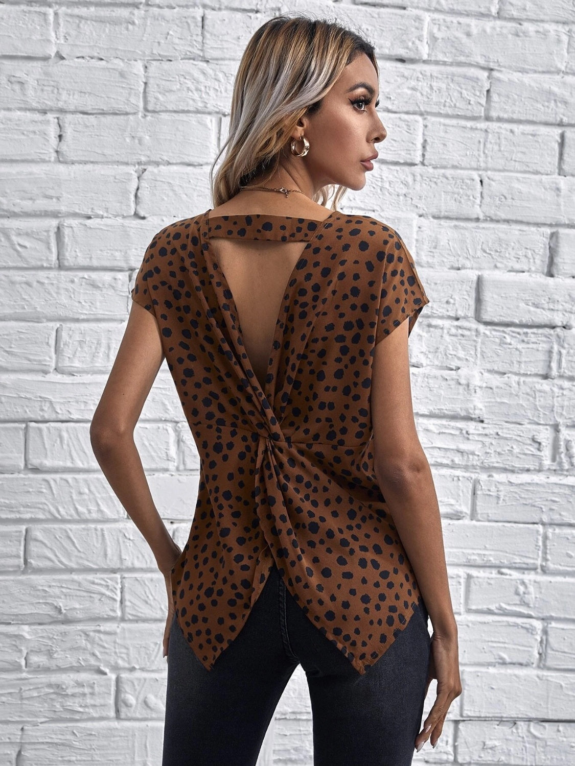 Twisted Open Back Blouse