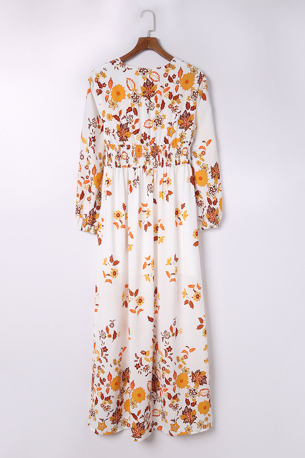 Floral V-Neck Long Sleeve Maxi Dress