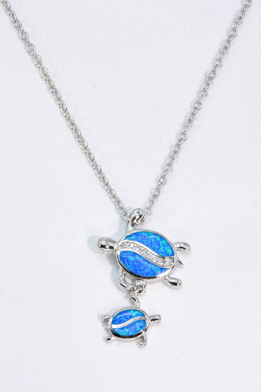 Opal Turtle Pendant Necklace