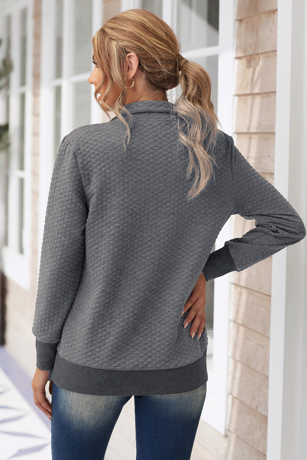 Collared Neck Long Sleeve Top