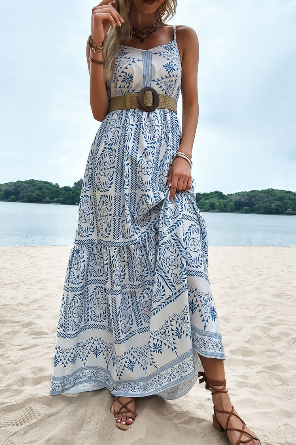 Bohemian Spaghetti Strap Maxi Dress - Love culture store