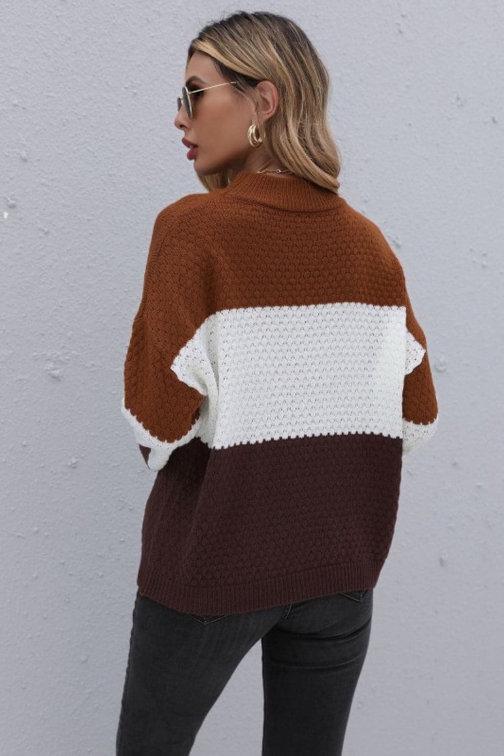 Color Block Long Sleeve Sweater - Love culture store