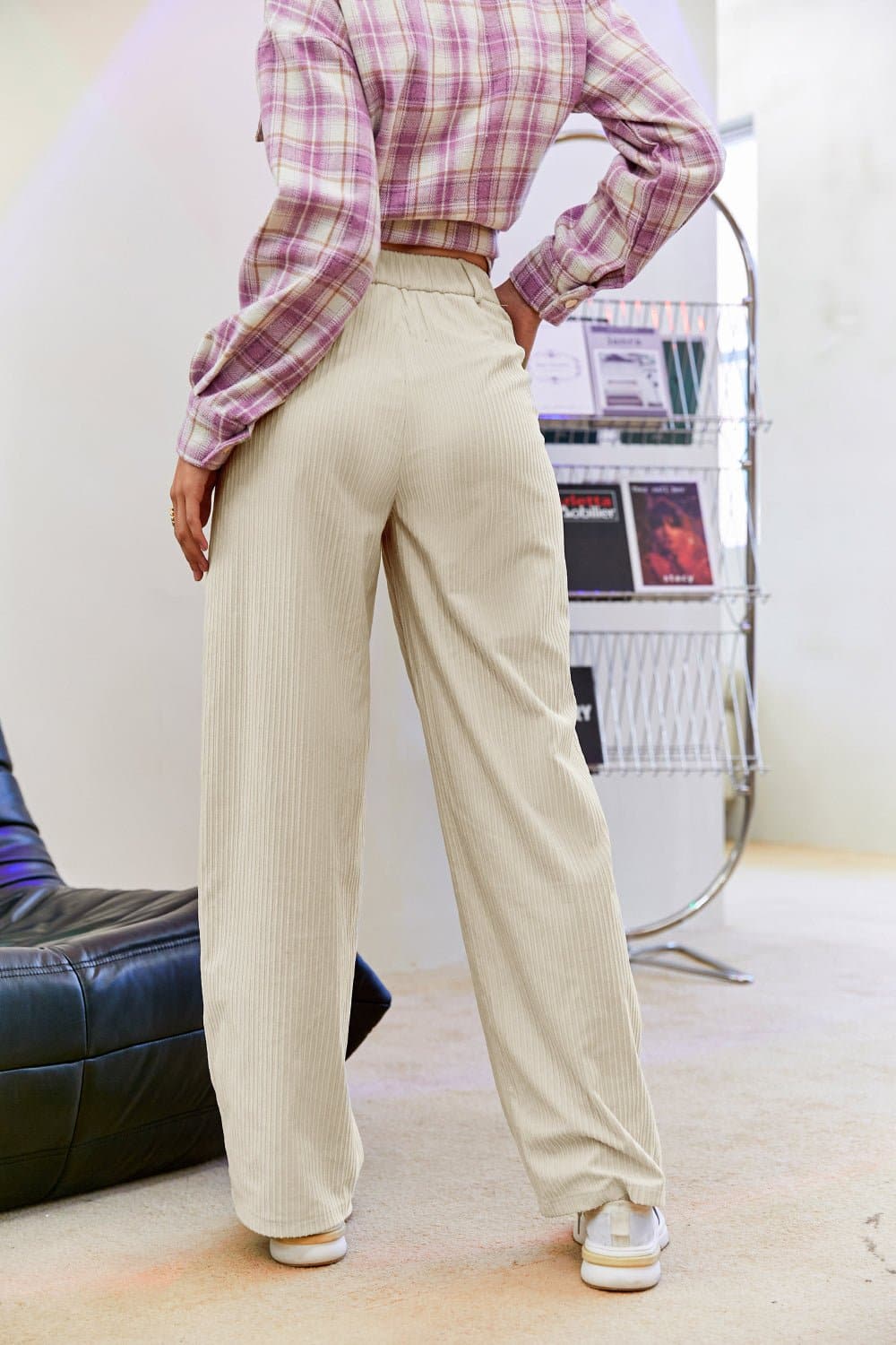 Corduroy Wide Leg Pants with Pockets - Love culture store