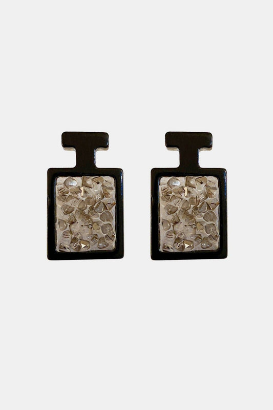 Crystal Square Shape Stud Earrings - Love culture store