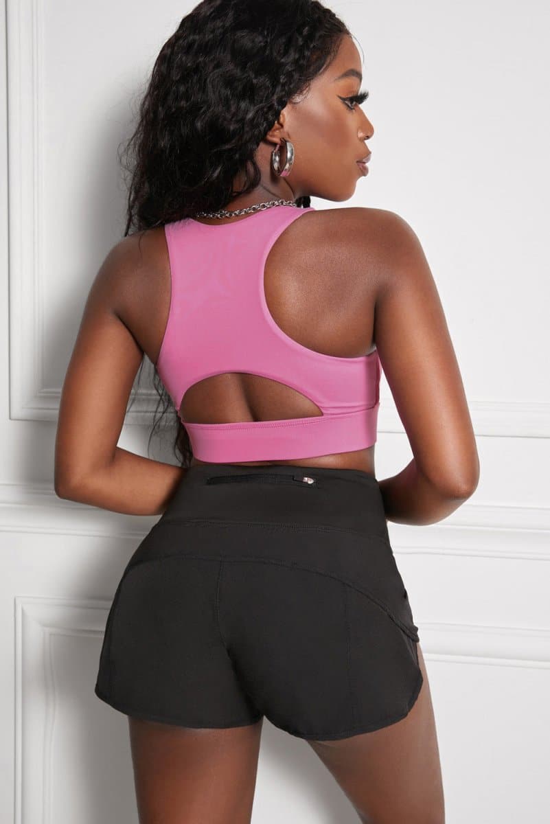 Cutout Racerback Sports Bra - Love Culture