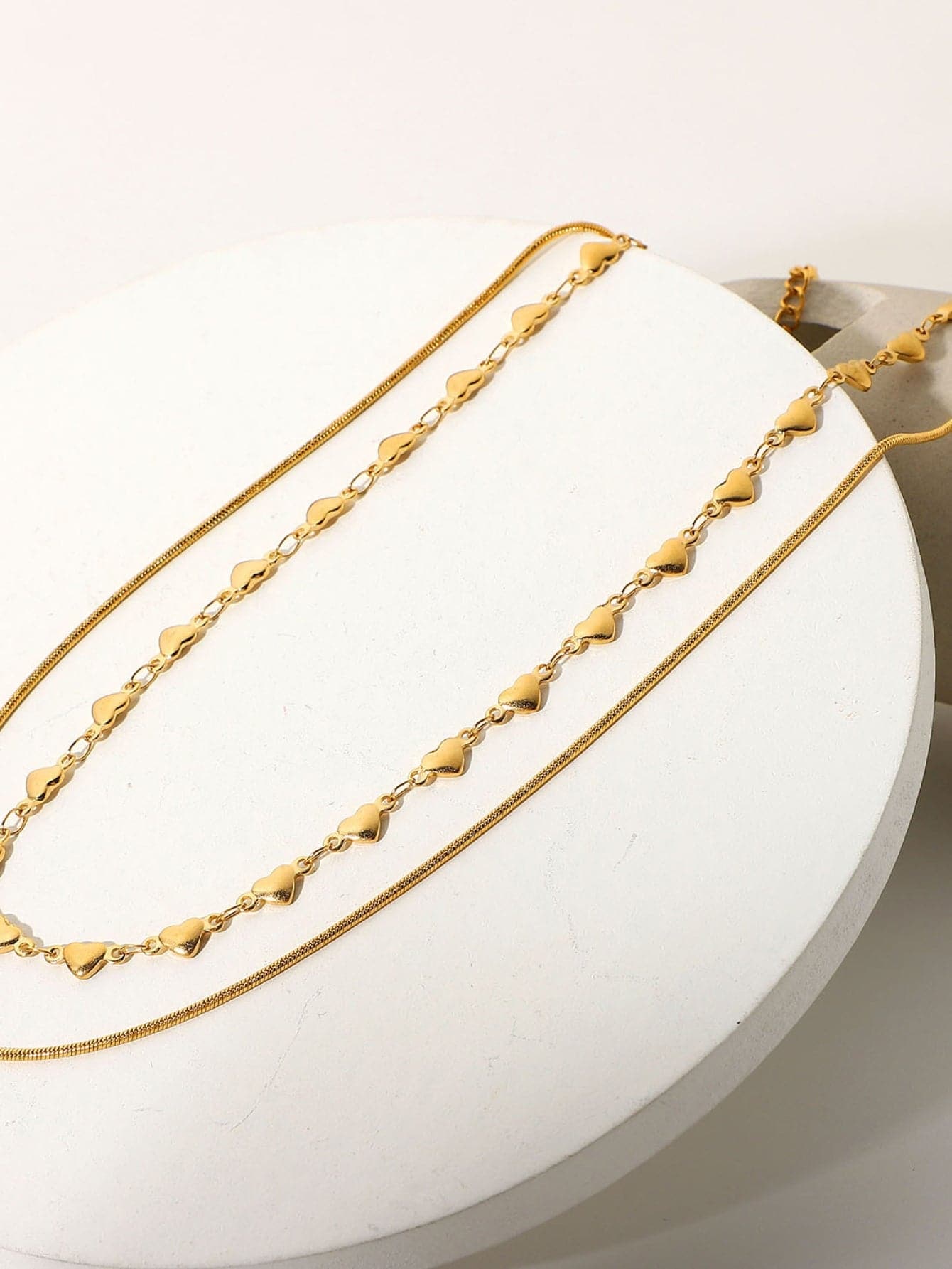 Double-Layered Heart and Snake Chain Necklace - Love culture store