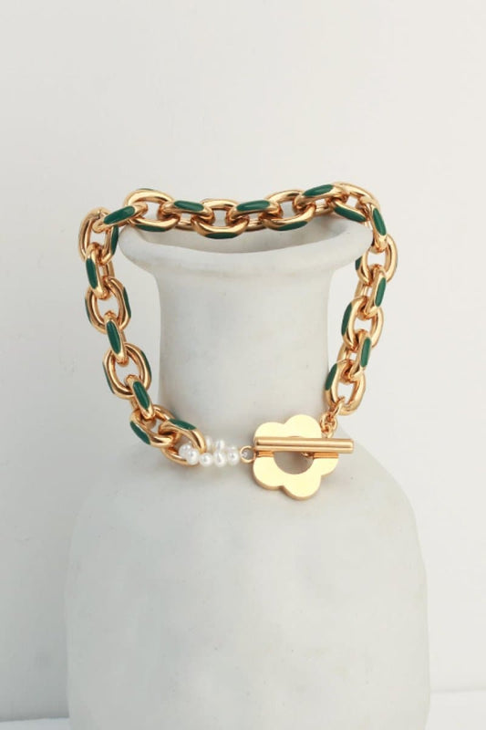 Flower Toggle Clasp Chain Bracelet - Love Culture