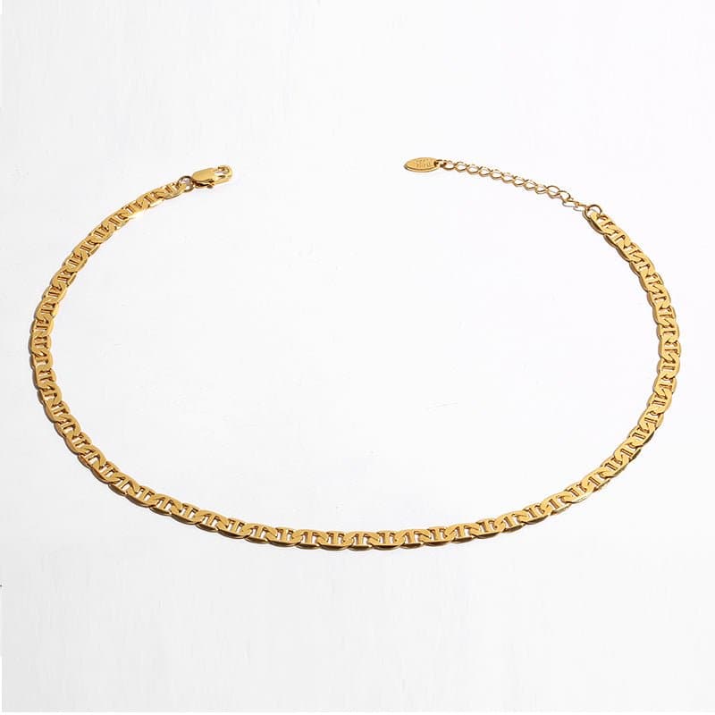 Gold Chain Geometric Inlay Necklace - Love culture store