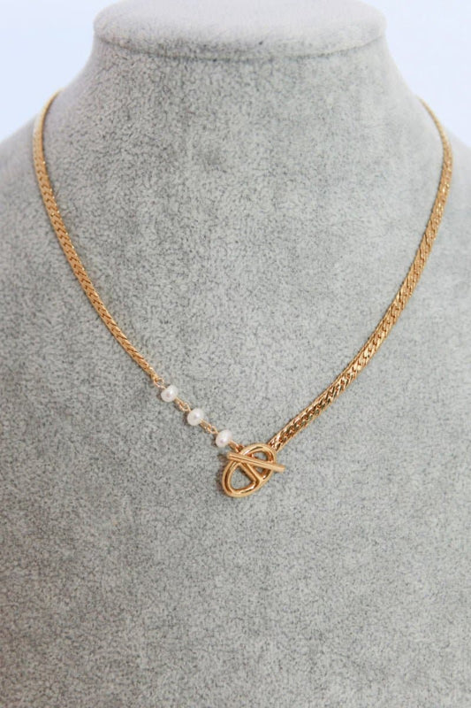Gold Chain with Pearl Necklace - Love culture store