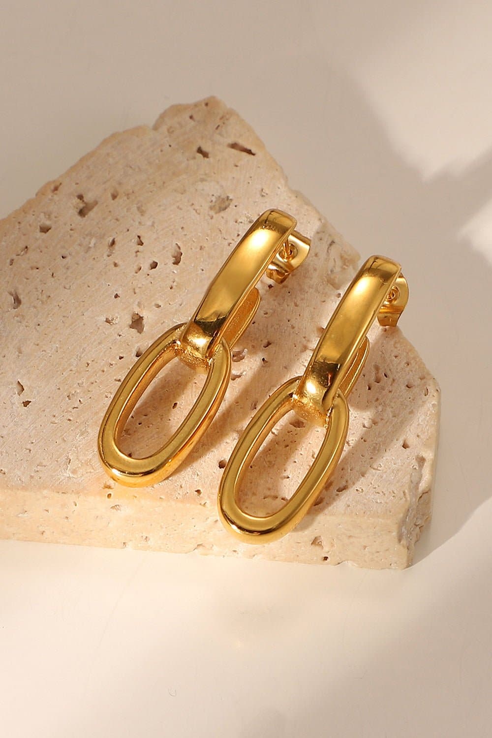 Gold-Plated Chain Link Earrings - Love culture store