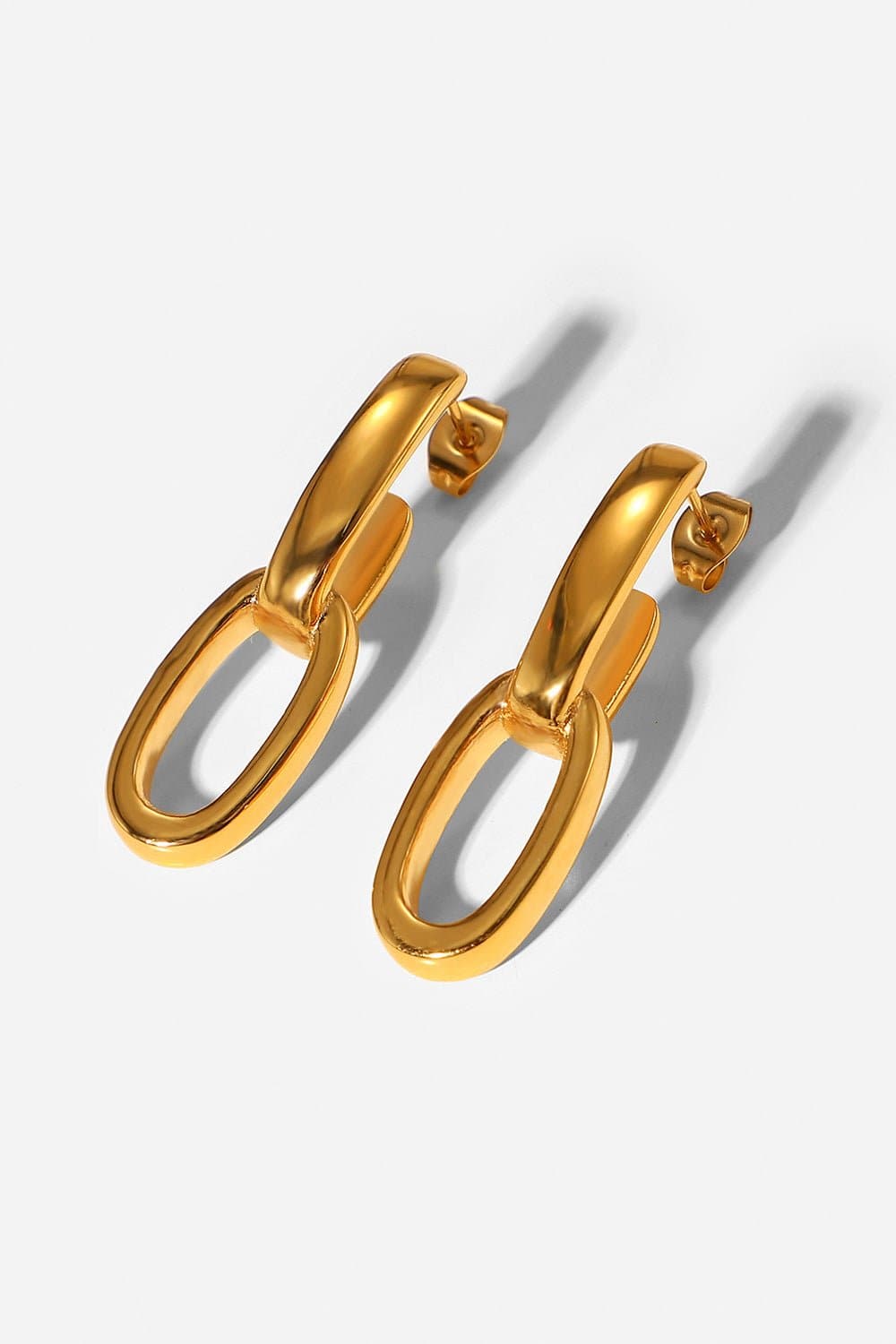 Gold-Plated Chain Link Earrings - Love culture store