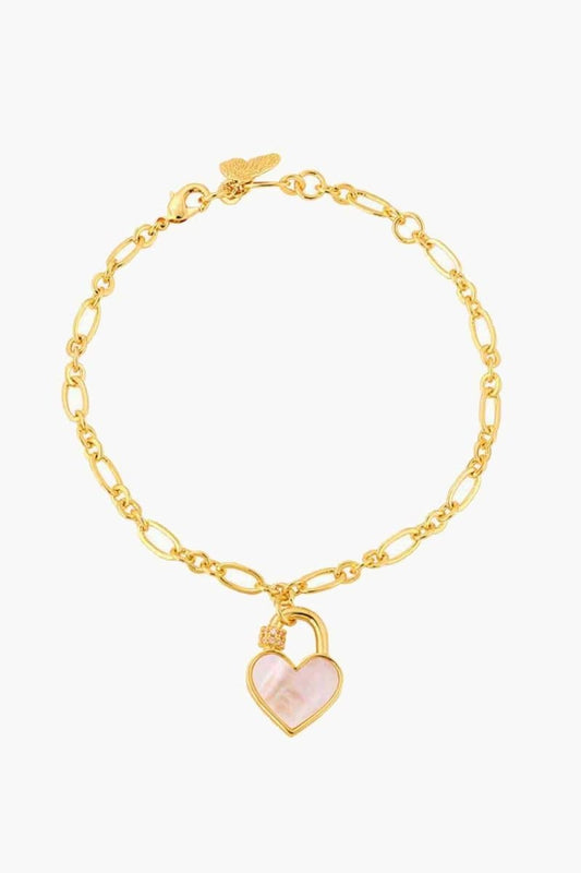 Heart Lock Charm Bracelet - Love Culture