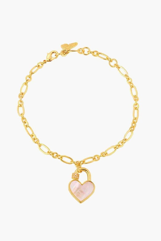 Heart Lock Charm Bracelet - Love Culture