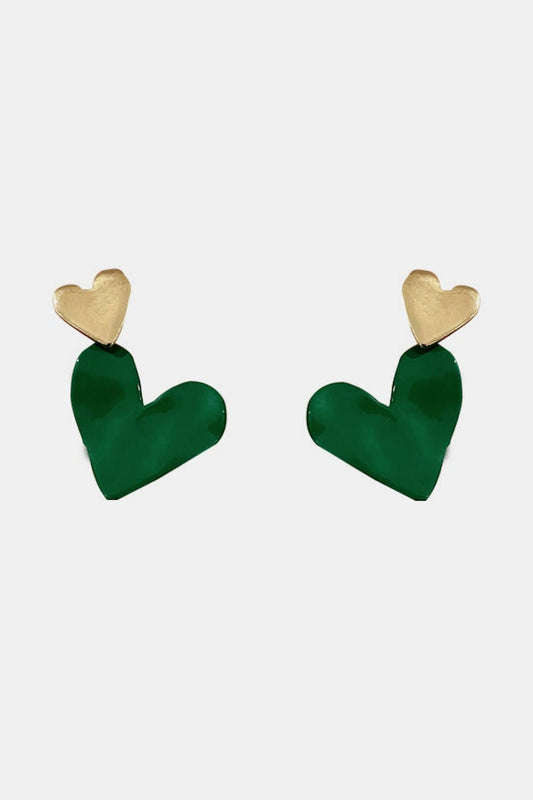 Heart-Shape Drop Earrings - Love culture store