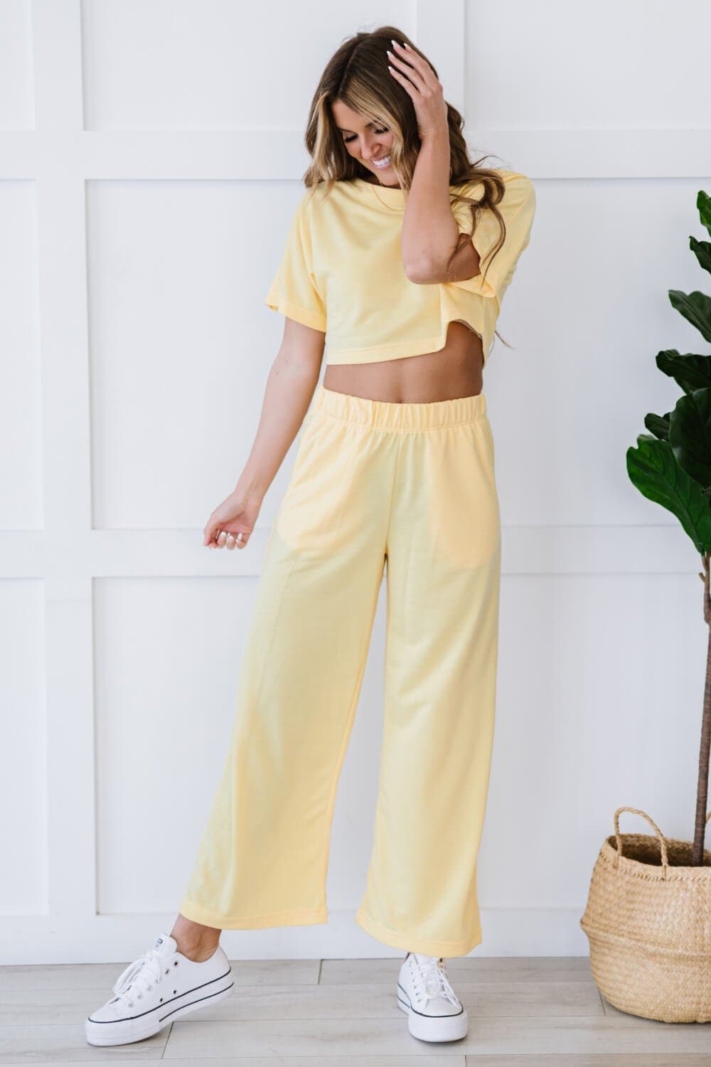 Kimberly C She Is Fierce Lounge Set in Banana - Love culture store