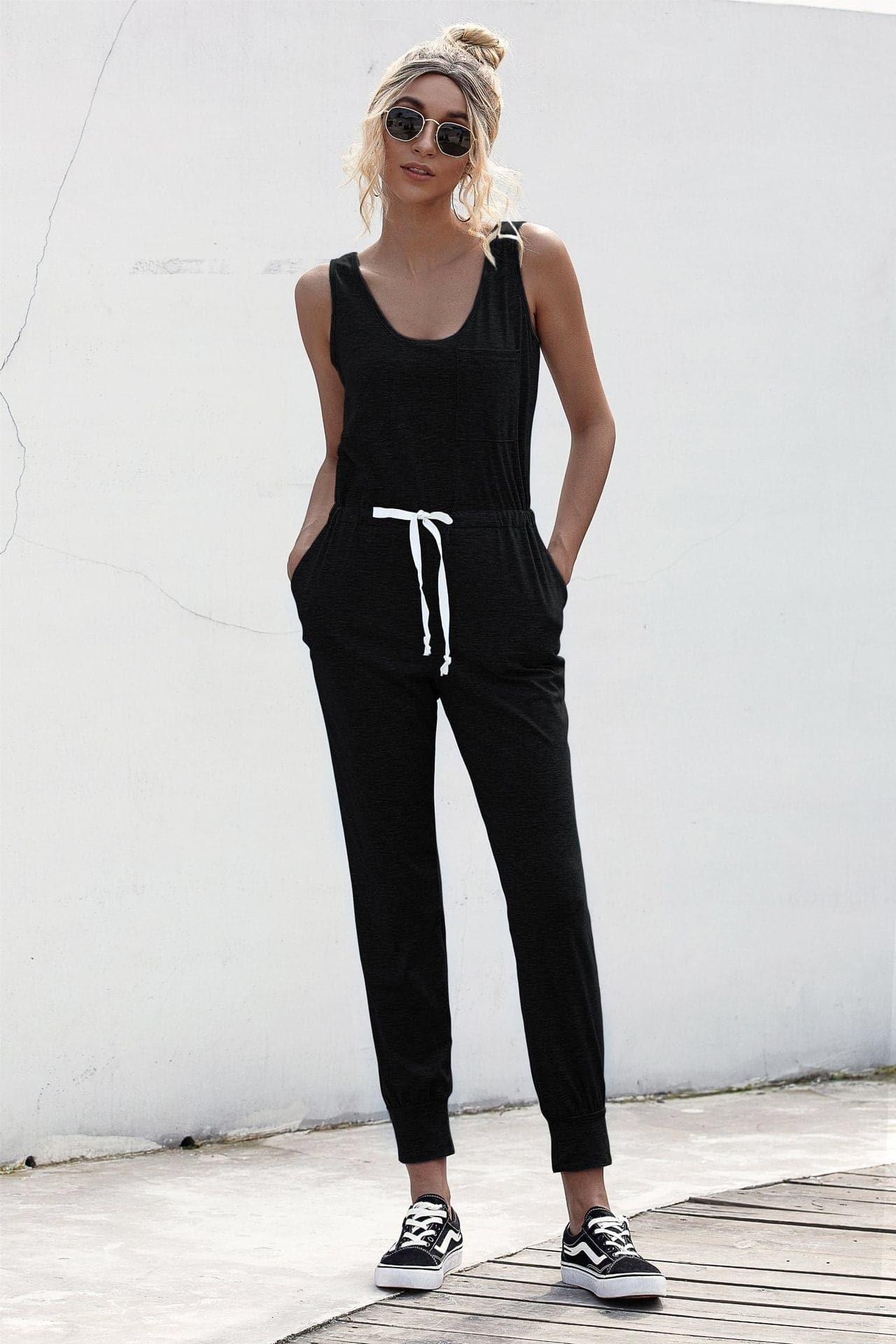 Knot Sleeveless Waist Jumpsuit - Love culture store