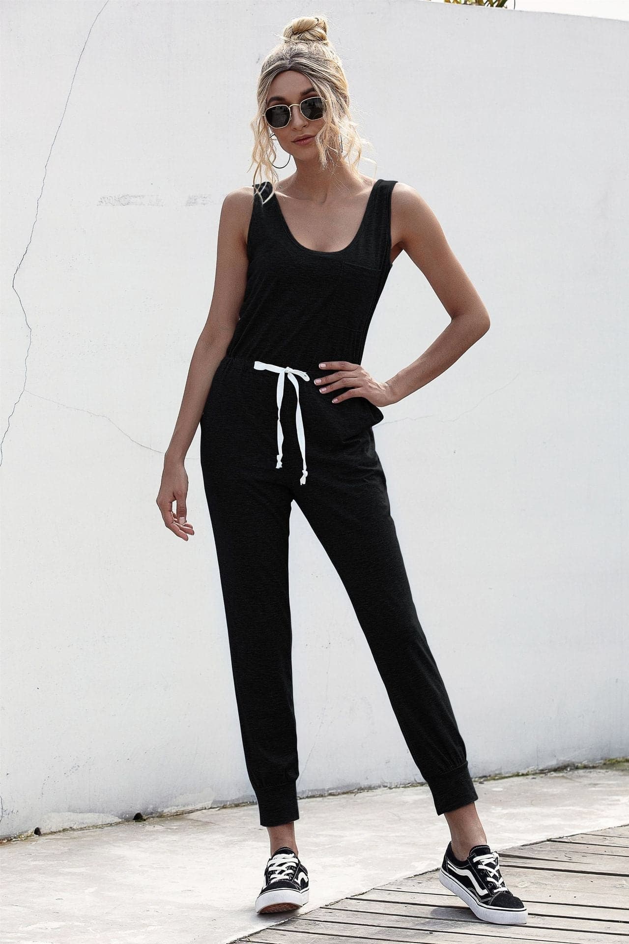 Knot Sleeveless Waist Jumpsuit - Love culture store