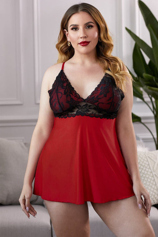 Lace See-Through Plus Size Chemise - Love culture store