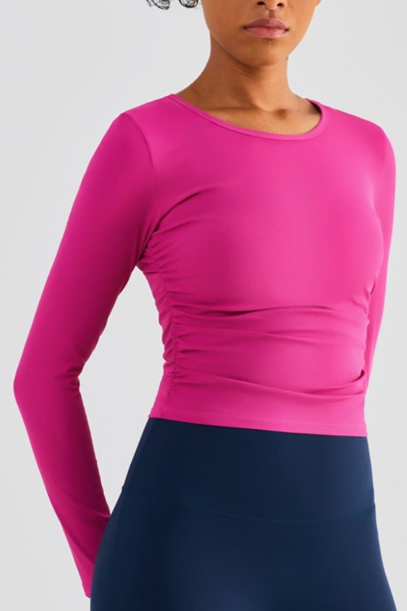 Lightweight Round Neck Long Sleeve Sports Top - Love Culture